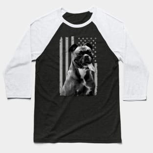 Dynamic Duo Fashionable American Flag the Boxer Dog Bond Baseball T-Shirt